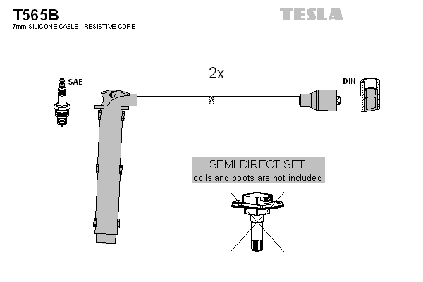 Комплект проводов зажигания   T565B   TESLA