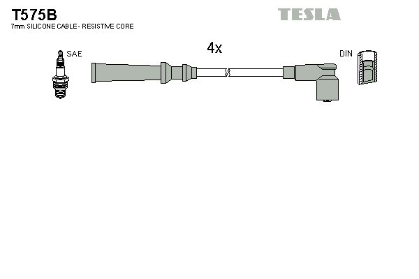 Комплект проводів високої напруги   T575B   TESLA