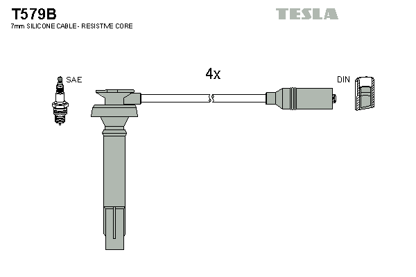 Комплект проводов зажигания   T579B   TESLA