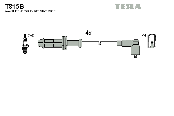 Комплект проводів високої напруги   T815B   TESLA