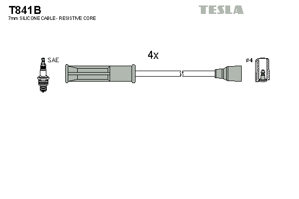 Комплект проводов зажигания   T841B   TESLA
