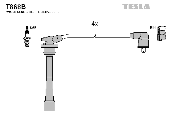 Комплект проводов зажигания   T868B   TESLA