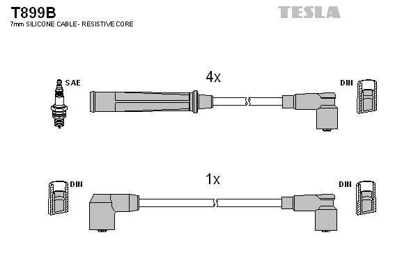 Комплект проводов зажигания   T899B   TESLA
