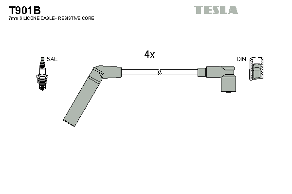 Комплект проводов зажигания   T901B   TESLA