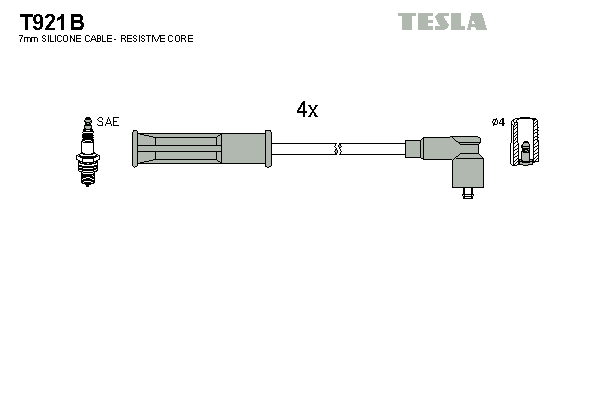 Комплект проводов зажигания   T921B   TESLA