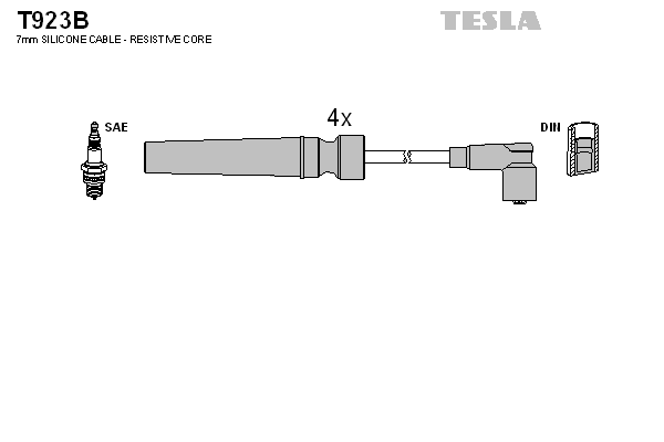 Комплект проводов зажигания   T923B   TESLA