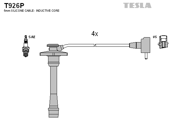Комплект проводов зажигания   T926P   TESLA