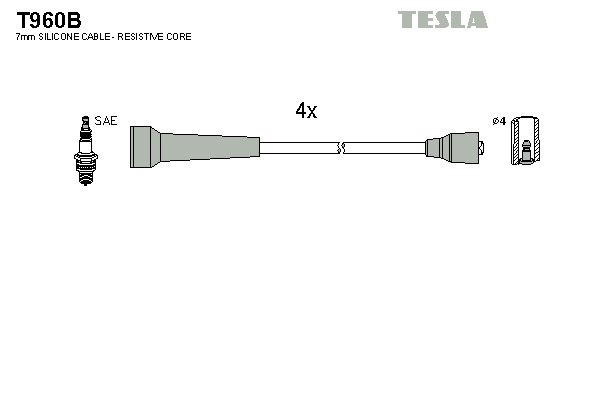 Комплект проводов зажигания   T960B   TESLA
