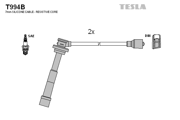 Комплект проводов зажигания   T994B   TESLA