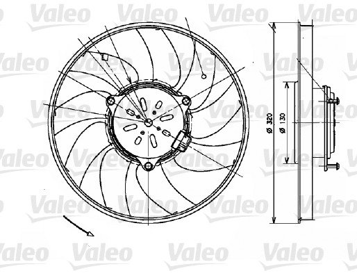 Вентилятор, охлаждение двигателя   696082   VALEO
