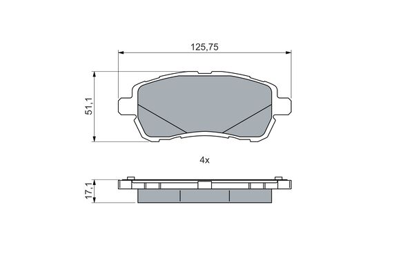 Комплект тормозных колодок, дисковый тормоз   0 986 460 048   BOSCH