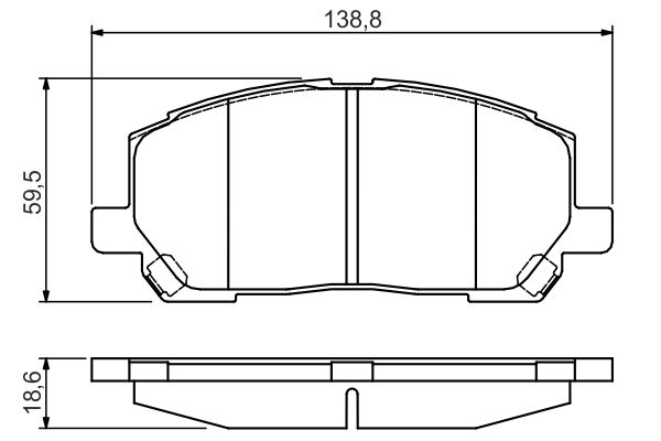 Комплект гальмівних накладок, дискове гальмо   0 986 495 126   BOSCH