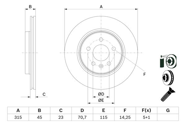 Тормозной диск   0 986 479 F85   BOSCH