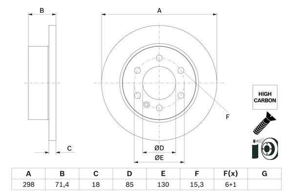 Тормозной диск   0 986 479 H06   BOSCH