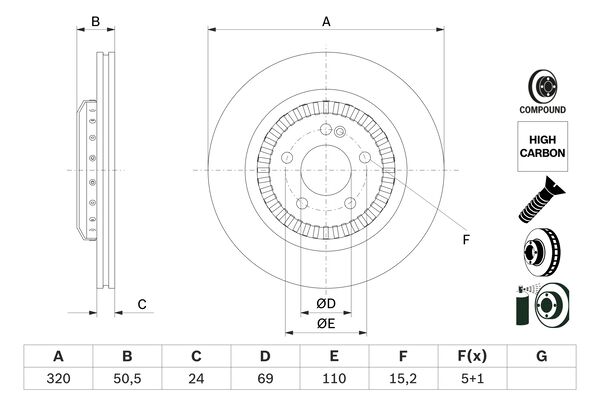 Тормозной диск   0 986 479 H39   BOSCH