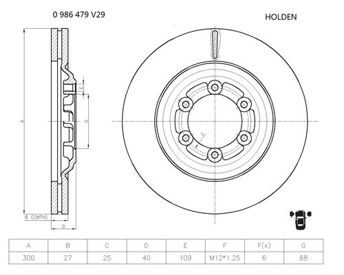 Тормозной диск   0 986 479 V29   BOSCH