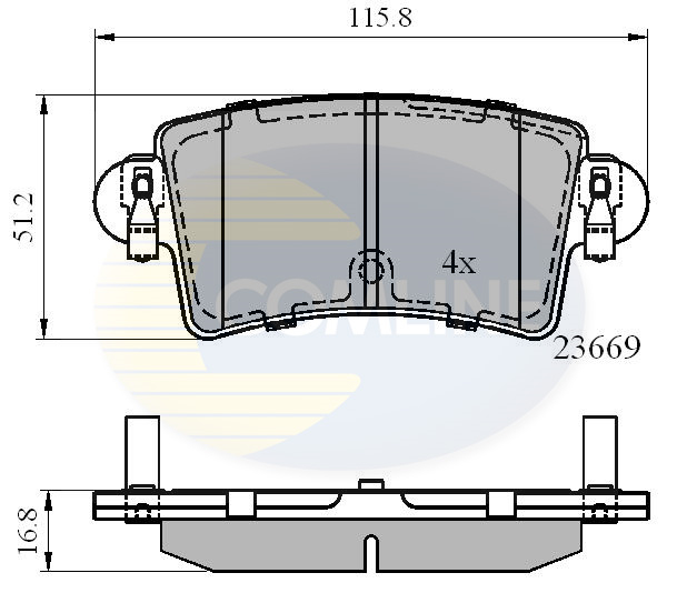 Комплект тормозных колодок, дисковый тормоз   CBP01036   COMLINE