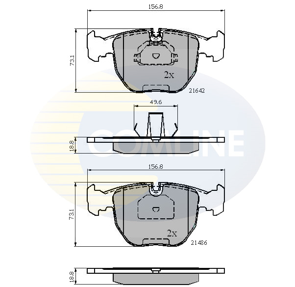 Комплект тормозных колодок, дисковый тормоз   CBP01096   COMLINE