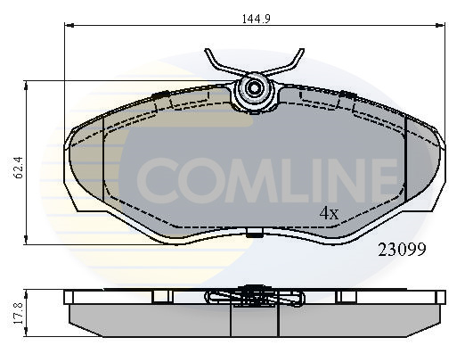 Комплект гальмівних накладок, дискове гальмо   CBP01127   COMLINE