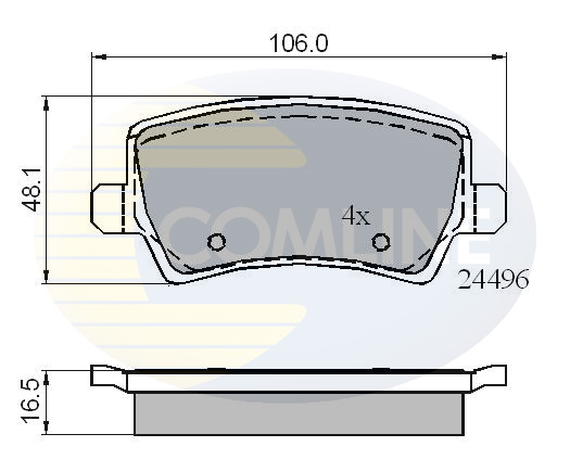 Комплект тормозных колодок, дисковый тормоз   CBP01613   COMLINE