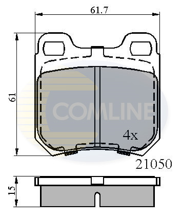 Комплект гальмівних накладок, дискове гальмо   CBP0741   COMLINE