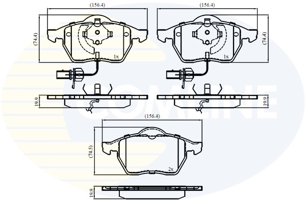 Комплект тормозных колодок, дисковый тормоз   CBP11025   COMLINE