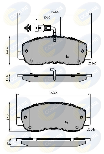 Комплект тормозных колодок, дисковый тормоз   CBP12106   COMLINE