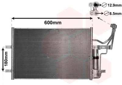 Конденсатор, система кондиціонування повітря   27005184   VAN WEZEL