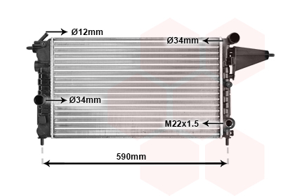 Радиатор, охлаждение двигателя   37002161   VAN WEZEL