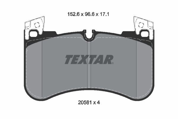 Комплект гальмівних накладок, дискове гальмо   2058101   TEXTAR