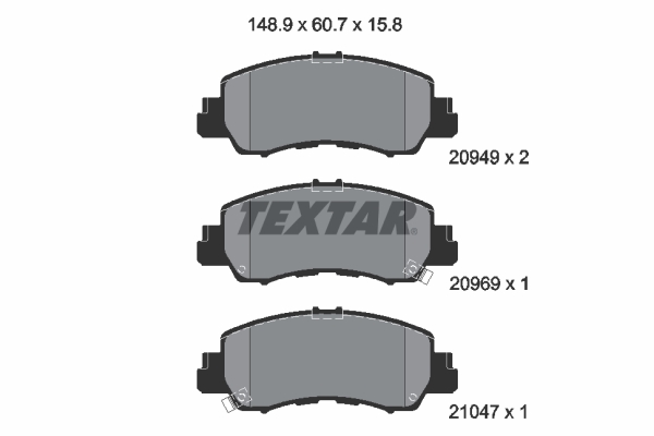 Комплект гальмівних накладок, дискове гальмо   2094901   TEXTAR