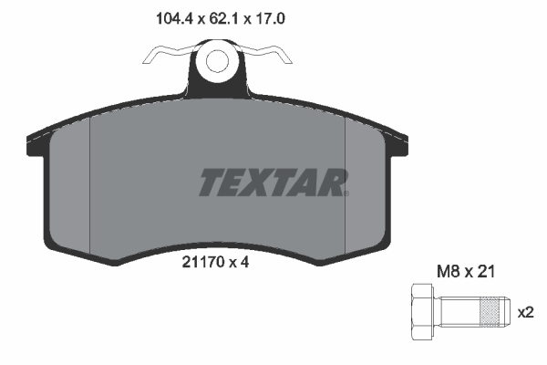 Комплект гальмівних накладок, дискове гальмо   2117002   TEXTAR