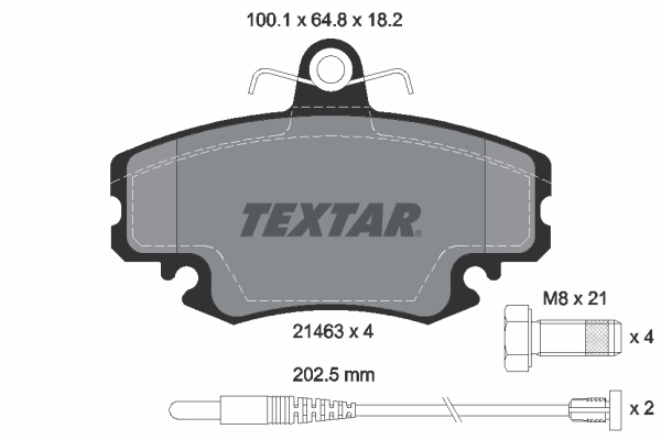 Комплект гальмівних накладок, дискове гальмо   2146304   TEXTAR
