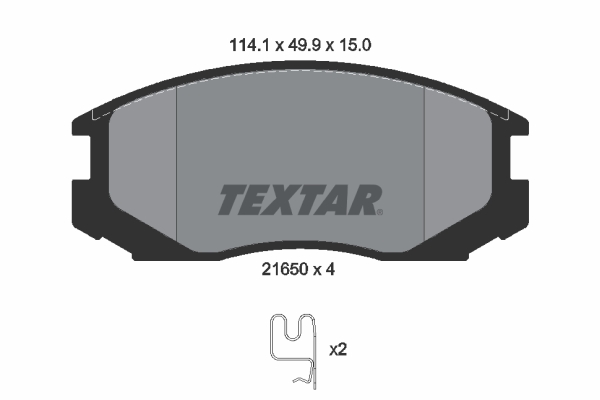 Комплект гальмівних накладок, дискове гальмо   2165001   TEXTAR