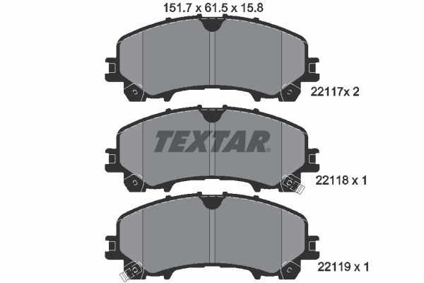 Комплект тормозных колодок, дисковый тормоз   2211701   TEXTAR