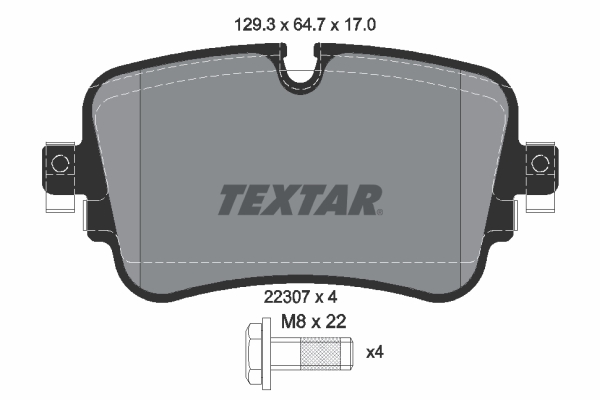 Комплект тормозных колодок, дисковый тормоз   2230701   TEXTAR