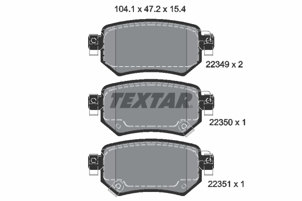 Комплект гальмівних накладок, дискове гальмо   2234901   TEXTAR