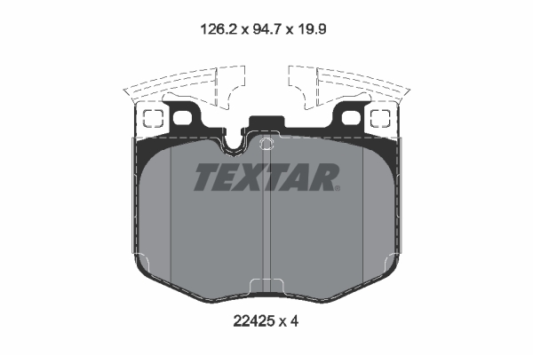 Комплект тормозных колодок, дисковый тормоз   2242501   TEXTAR