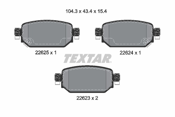 Комплект тормозных колодок, дисковый тормоз   2262301   TEXTAR