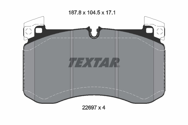 Комплект гальмівних накладок, дискове гальмо   2269701   TEXTAR