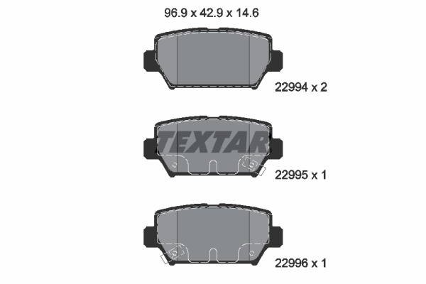 Комплект гальмівних накладок, дискове гальмо   2299401   TEXTAR
