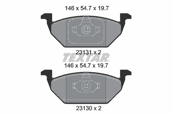 Комплект тормозных колодок, дисковый тормоз   2313001   TEXTAR
