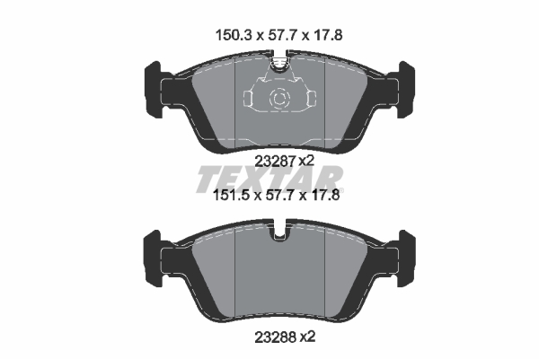 Комплект тормозных колодок, дисковый тормоз   2328702   TEXTAR