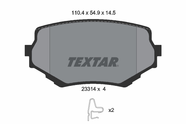 Комплект гальмівних накладок, дискове гальмо   2331401   TEXTAR