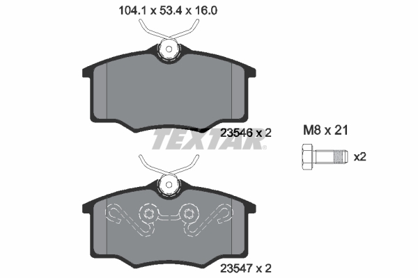Комплект тормозных колодок, дисковый тормоз   2354601   TEXTAR