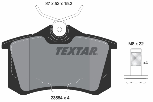 Комплект тормозных колодок, дисковый тормоз   2355401   TEXTAR