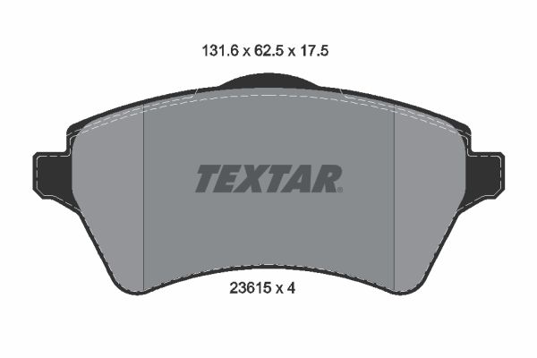 Комплект гальмівних накладок, дискове гальмо   2361501   TEXTAR