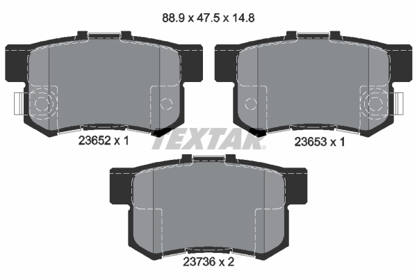Комплект гальмівних накладок, дискове гальмо   2365201   TEXTAR