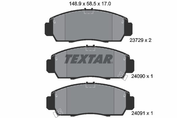 Комплект тормозных колодок, дисковый тормоз   2372901   TEXTAR