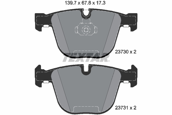 Комплект тормозных колодок, дисковый тормоз, TEXTAR, 2373001